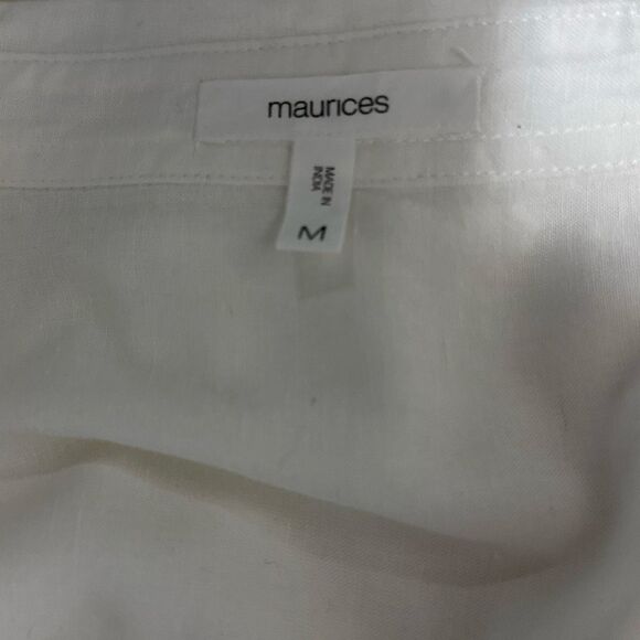 Maurices White Button Front Shirt – Size M - Picture 3 of 6